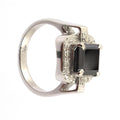 2.5 Ct Princess Cut Black Diamond Ring with White Diamond Accents - ZeeDiamonds