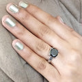 2.5 Ct Certified Black Diamond Solitaire Ring, Great Shine & Luster - ZeeDiamonds