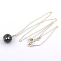 8mm AAA Certified Black Diamond Chain Necklace In 925 Silver.Certified! - ZeeDiamonds