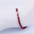 Certified 4 mm Cabochon Ruby Gemstone Bracelet with Silver Finding - ZeeDiamonds