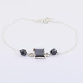 Black Diamond Chain Bracelet With 2 Ct Princess Solitaire Connector - ZeeDiamonds