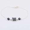 Amazing Black Diamond Chain Bracelet With 2 Ct Princess Solitaire Connector. Certified Earth Mined! Ideal Gift