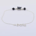 Black Diamond Chain Bracelet With 2 Ct Princess Solitaire Connector - ZeeDiamonds