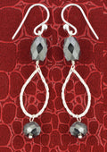 Certified Black Diamond Dangler Chain Earrings in 925 Silver - ZeeDiamonds