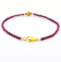 AAA Certified 4 mm Ruby Gemstone Bracelet with Silver Finding - ZeeDiamonds