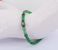AAA Certified Emerald Gemstone Bracelet With Black Diamond Bead - ZeeDiamonds
