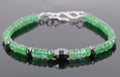 AAA Certified Emerald Gemstone Bracelet With Black Diamond Bead - ZeeDiamonds