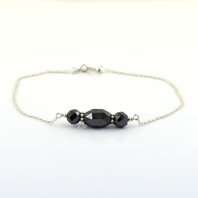 AAA Certified Fancy Black Diamond Chain Bracelet, Great Design - ZeeDiamonds