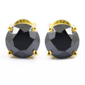 3.50 Ct AAA Certified Black Diamond Studs in 925 Silver, Great Shine - ZeeDiamonds