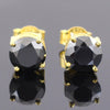 3.50 Ct AAA Certified Black Diamond Solitaire Studs in 925 Silver, Great Sparkle & Luster