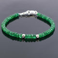 5 mm Emerald Gemstone Bracelet with Silver Finding, 100% Certified - ZeeDiamonds