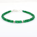 5 mm Emerald Gemstone Bracelet with Silver Finding, 100% Certified - ZeeDiamonds