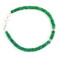 5 mm Emerald Gemstone Bracelet with Silver Finding, 100% Certified - ZeeDiamonds