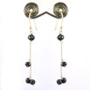 4 mm, Round Black Diamond Bead Dangler Chain Earrings, In 925 Silver- Amazing Collection & Luster