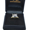 2.75 Ct AAA Quality Certified Cushion Cut Black Diamond Solitaire Ring - ZeeDiamonds