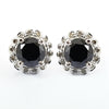 0.60 Ct Each, Certified Black Diamond Solitaire Studs with Accents, Designer Collection & Great Sparkle