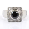 1 Ct Gorgeous Black Diamond Designer Accents Ring in 925 Silver, Stunning Look & Great Sparkle