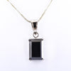 Certified 7.25 Ct Emerald Cut Black Diamond Solitaire Pendant in Prong Setting- Elegant Look