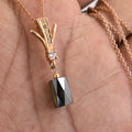 5.70 Ct, Black Diamond Beautiful Rose Gold Pendant For Gift - ZeeDiamonds