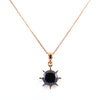 5.50 Ct Black Diamond Solitaire Sun Pendant in Rose Gold, 100% Certified! Gift for Unisex Collection