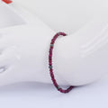 4 mm Ruby Gemstone Bracelet with Black Diamond Beads, Very Elegant - ZeeDiamonds