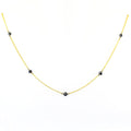 100% Certified 5mm Round Black Diamond Chain Necklace, Excellent Luster - ZeeDiamonds