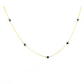 100% Certified 5mm Round Black Diamond Chain Necklace, Excellent Luster - ZeeDiamonds