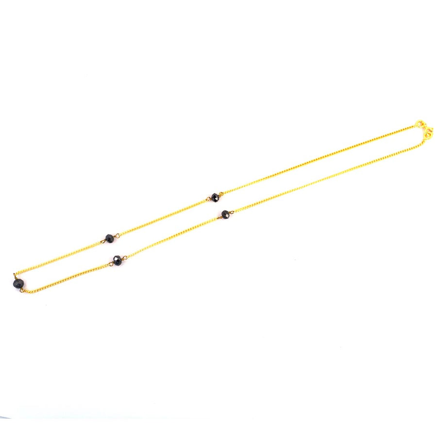 100% Certified 5mm Round Black Diamond Chain Necklace, Excellent Luster - ZeeDiamonds