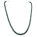 154 Ct Single Line Natural Emerald Gemstone Necklace, Great Gift - ZeeDiamonds