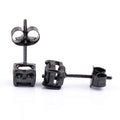 2 Carat AAA Certified Black Diamond Solitaire Studs, Great Brilliance - ZeeDiamonds
