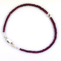 Certified 4-5 mm Ruby Gemstone Bracelet with Designer Silver Bead - ZeeDiamonds