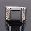 6 Ct Princess Cut Black Diamond Cocktail Ring with White Diamond Accents. Great Sparkle with Excellent Luster