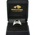 4.5 Ct Radiant Cut Black Diamond Men's Ring in White Gold Finish - ZeeDiamonds