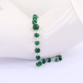 23.65 ct Emerald Gemstone Bracelet in 925 Silver, White Gold Clasp - ZeeDiamonds