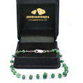 23.65 ct Emerald Gemstone Bracelet in 925 Silver, White Gold Clasp - ZeeDiamonds