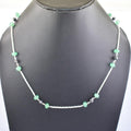 4 mm, Round Black Diamond with Emerald Beads Fancy Necklace - ZeeDiamonds