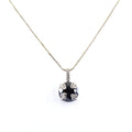 12 Ct Brilliant Cut Black Diamond Designer Pendant with Diamond Accents - ZeeDiamonds