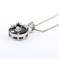 12 Ct Brilliant Cut Black Diamond Designer Pendant with Diamond Accents - ZeeDiamonds