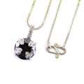 12 Ct Brilliant Cut Black Diamond Designer Pendant with Diamond Accents - ZeeDiamonds