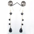 Certified Black Diamond Beautiful Dangler Earrings in Sterling Silver - ZeeDiamonds