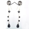 Beautiful Certified Black Diamond Dangler Earrings in Sterling Silver, Amazing Collection & Great Luster