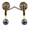 7 mm AAA Certified Black Diamond Designer Bead Earrings, Latest Style with Great Sparkle