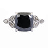 4.30 Ct Certified Cushion Cut Black Diamond Designer Ring, Ideal Gift -Anniversary, Birthday.