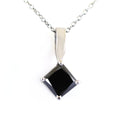 1.25 Ct Princess Shape Black Diamond Fancy Pendant For Women's - ZeeDiamonds