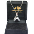 8.50 Ct Pear Shape Black Diamond Designer Pendant with White Diamond Accents - ZeeDiamonds