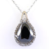5.15 Ct Pear Shape Black Diamond Pendant with Diamond Accents. Beautiful Collection & Great Shine