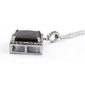 5.25 Ct Princess Cut Black Diamond with Diamond Accents Designer Pendant - ZeeDiamonds