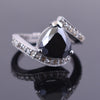 4.45 Ct Gorgeous Black Diamond Solitaire Designer Ring with Diamond Accents, Lovely Gift for Wife