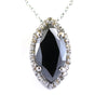 5.75 Ct Marquise Shape Black Diamond Pendant with Diamond Accents. AAA Certified! Great Shine & Excellent Cut