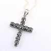 AAA Certified Black Diamond Cross Pendant In White Gold Finish. Ideal Gift for Birthday